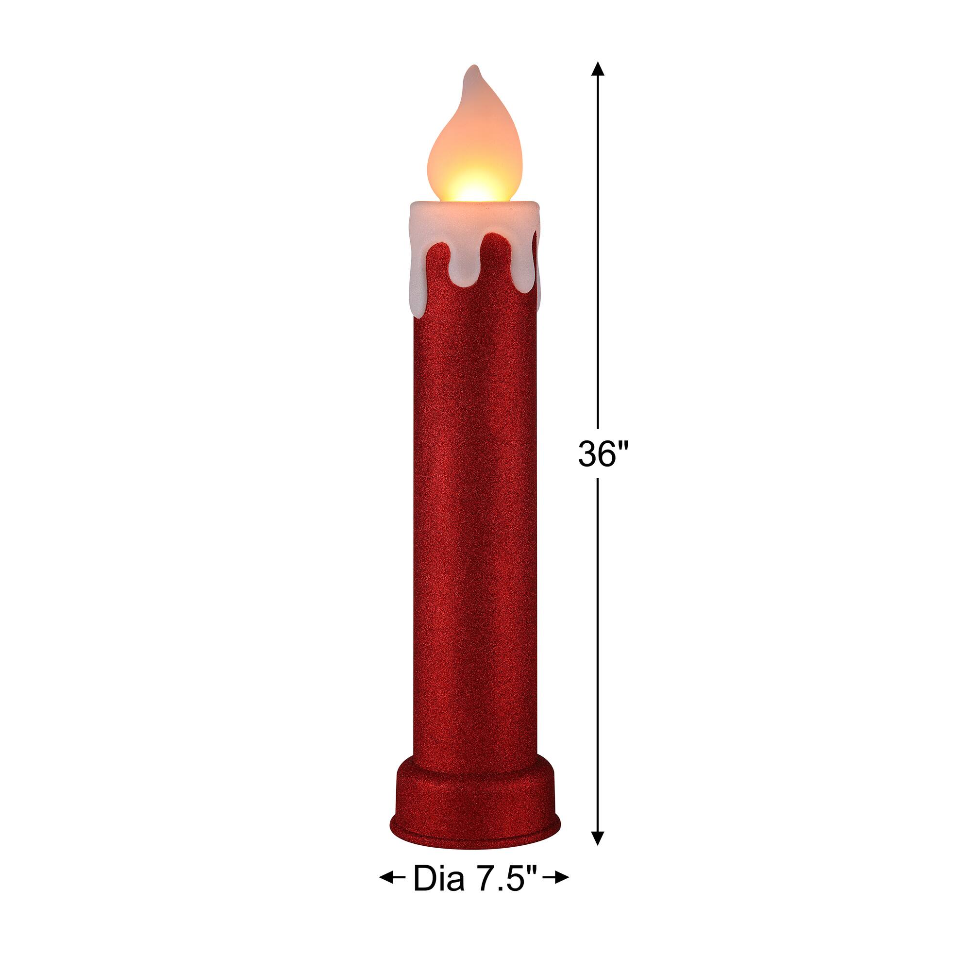 Mr. Christmas 36" Red Glittery Blow Mold Candle